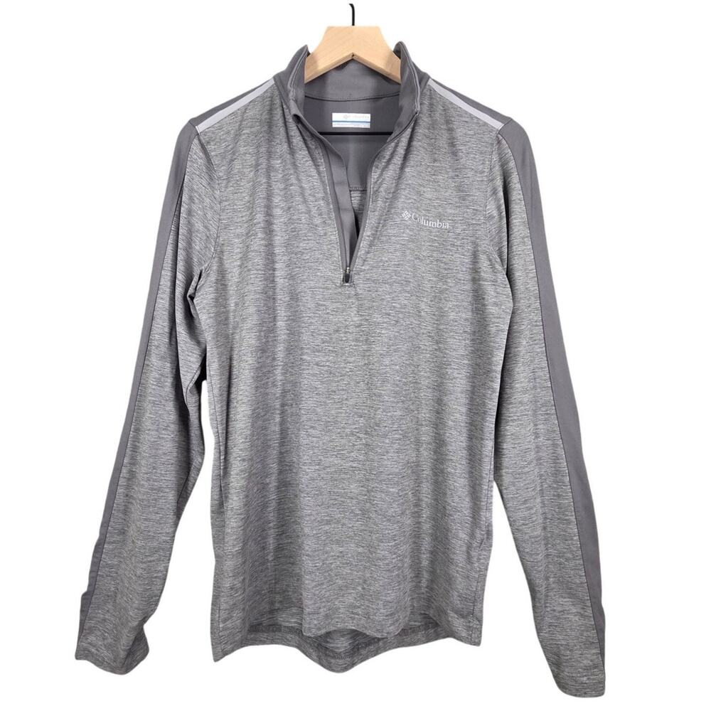 COLUMBIA WOMEN'S QUARTER‑ZIP PULLOVER – XS – LIGHT / DARK GRAY – ATHLETIC FIT